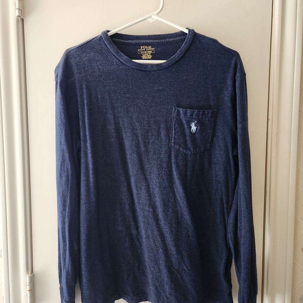 Polo by Ralph Lauren Men's Deep Blue Long Sleeve Tee